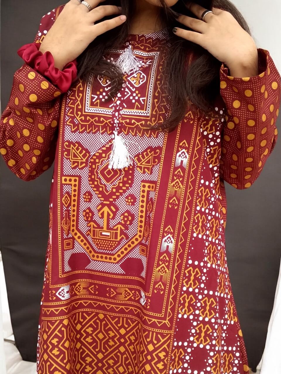 Steam Printed Linen 2-Piece Outfit for Girls – Elegant & Comfortable