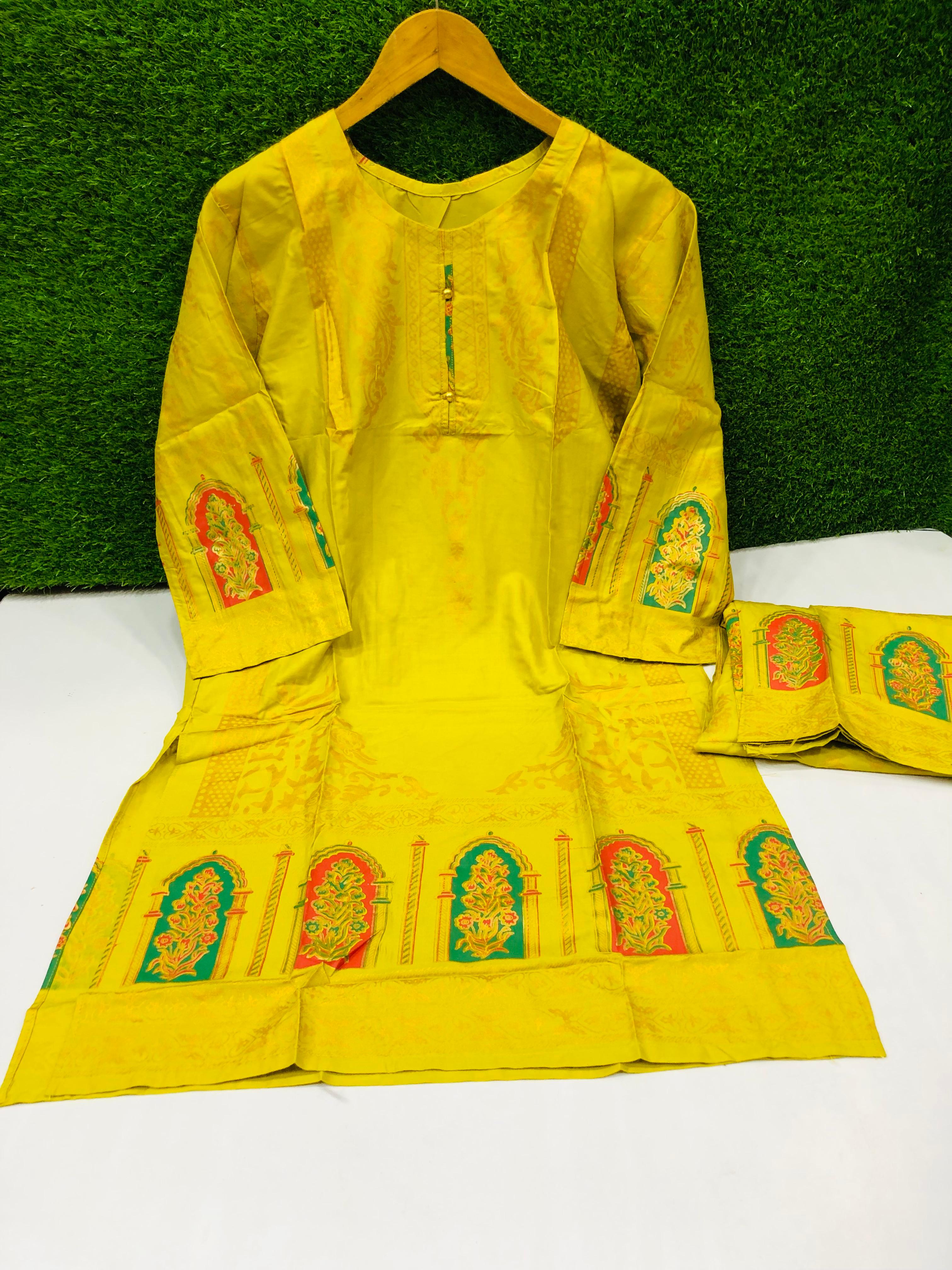 Classy Summer Arabic Lenan 2-Piece Suit (Olive)