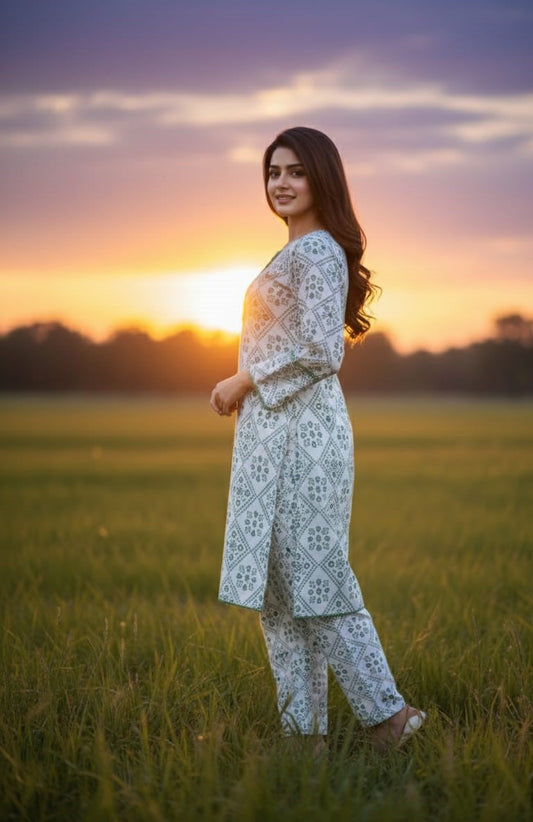 Ever Green SUMMER LINEN 2 PIECE (Chunri) (66)